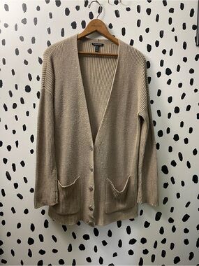 Eileen Fisher tan oversized cardigan